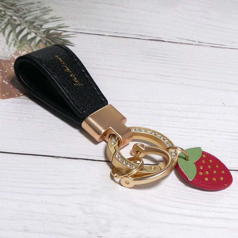 Wholesale of Short Style Diamond Inlaid Zinc Alloy Keychains